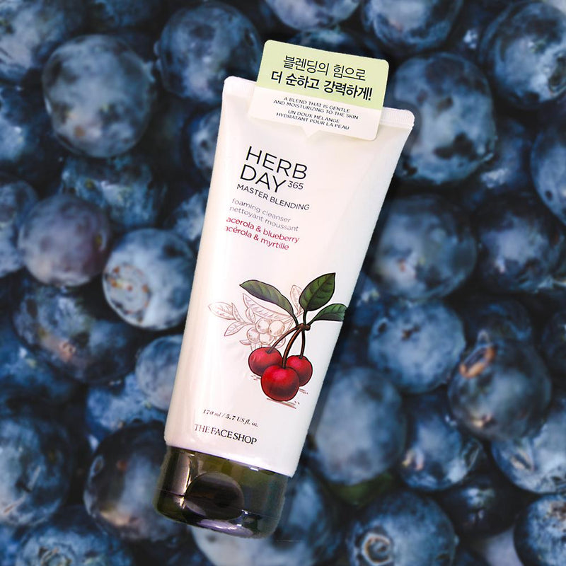 Korean Beauty [THE FACE SHOP] Herbday 365 Cleansing Foam #Acerola & Blueberry - ShineVII